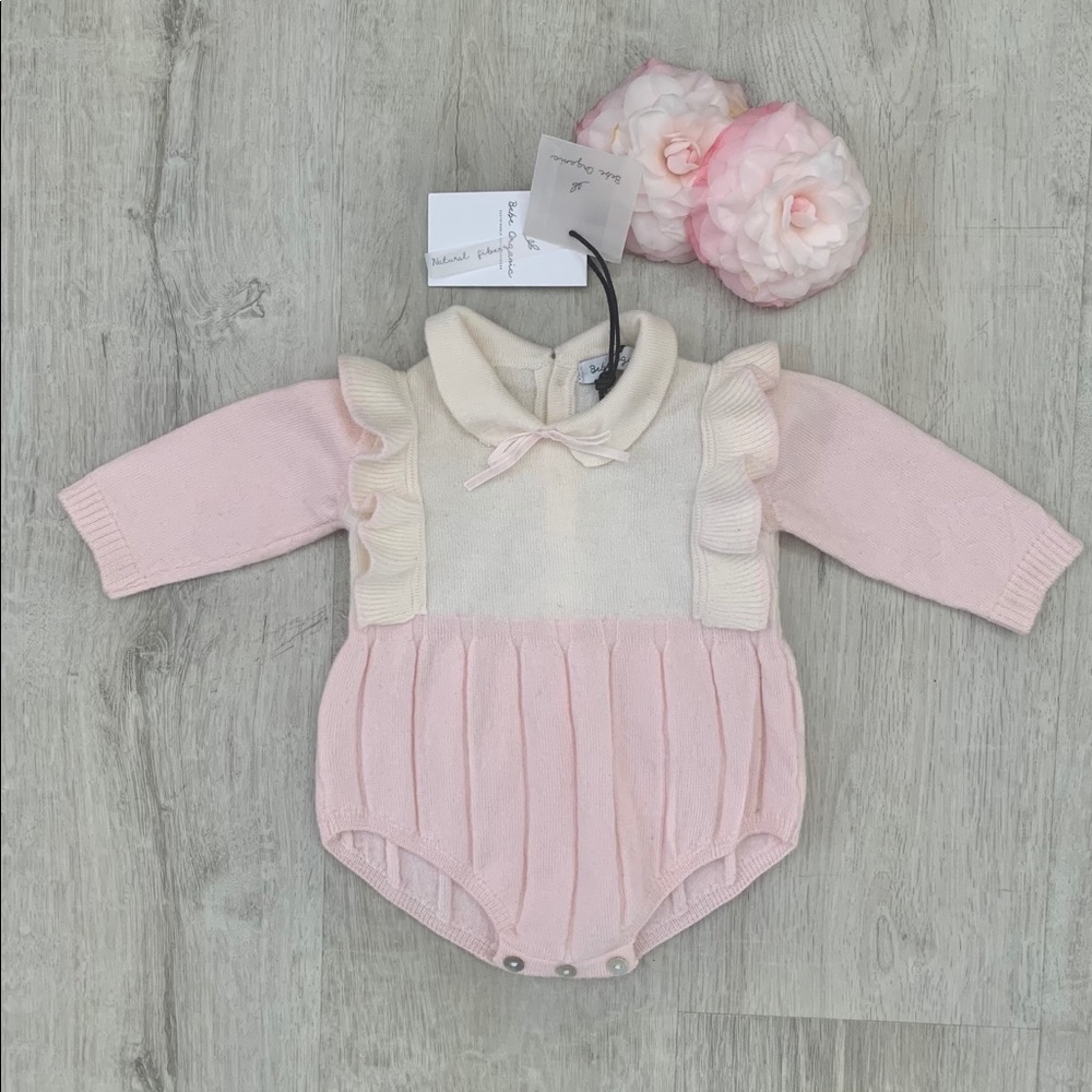Holiday Bebe Organic Pink Baby Girl Knit Romper